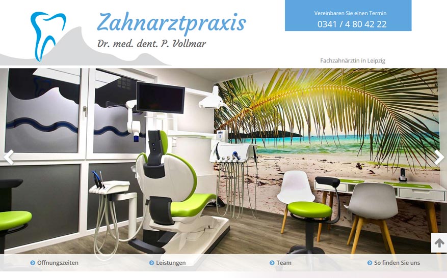 Webseite von Zahnarztpraxis Dr. med. dent. Vollmar