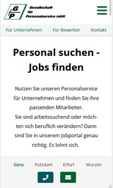 mobile Webseite von Gesellschaft für Personalservice mbH